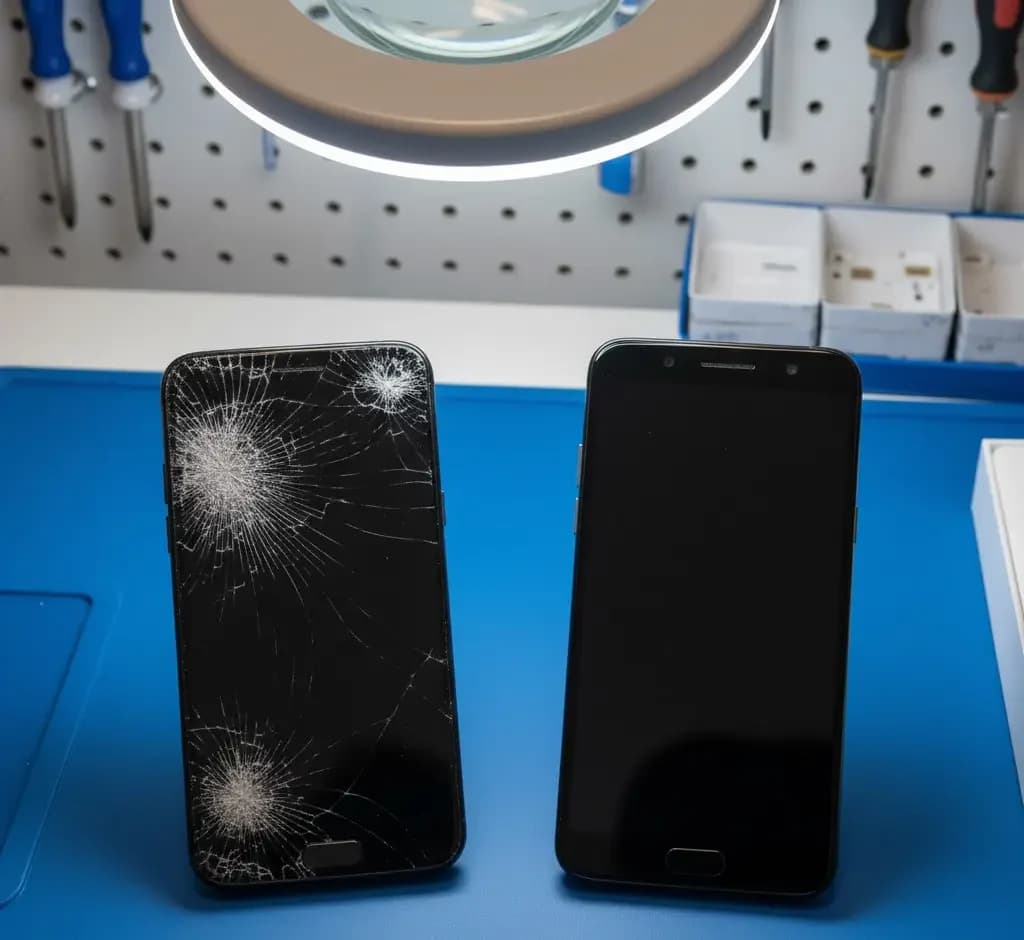 Преди и след смяна на дисплей