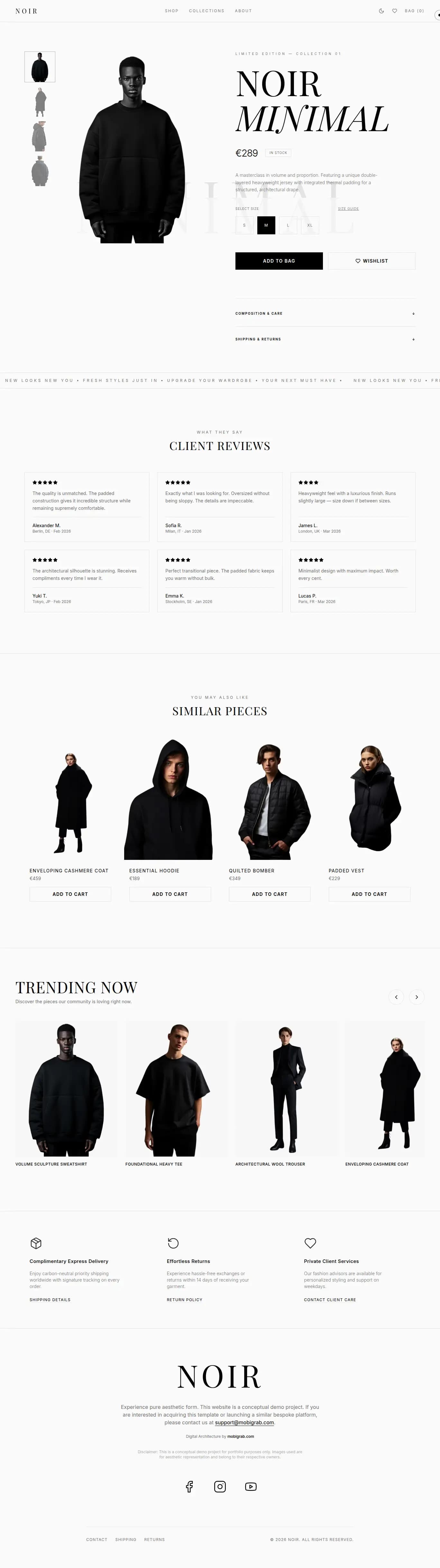 Професионална изработка на уебсайт за мода - демо проект Онлайн бутик само на 5 дни разстояние! 🖤