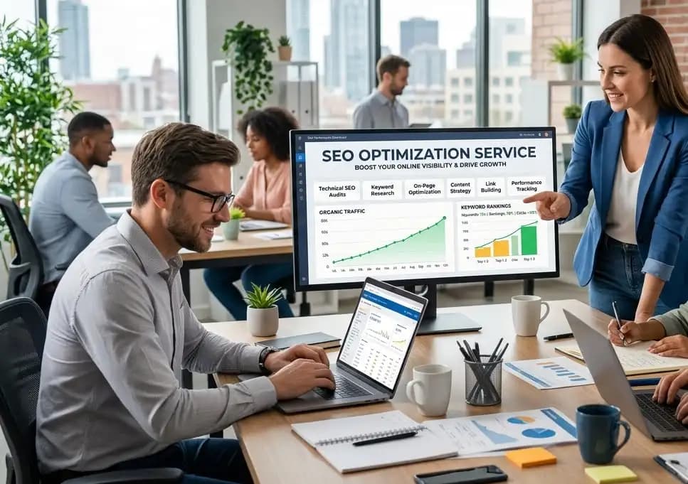 Marketing expert analyzing on dual monitors