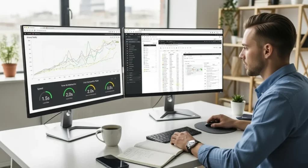 Digital marketing expert analyzing audit report