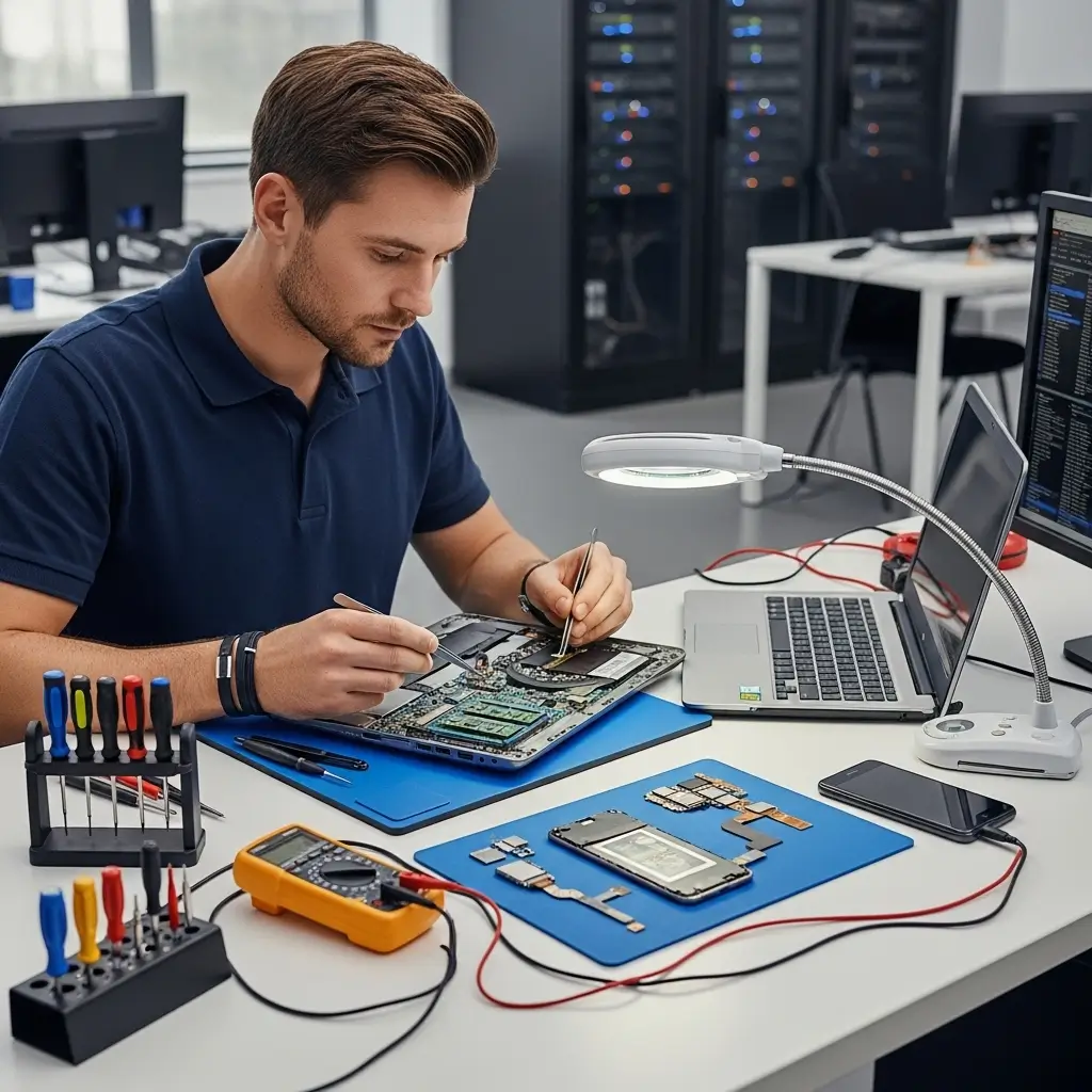 IT и Дигитални услуги: Хардуерен ремонт на телефони, лаптопи и компютри