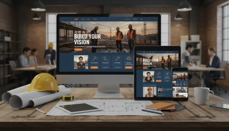 Професионална изработка на уебсайт за строители и бригади на достъпни цени. Модерен дизайн, бързо зареждане и мобилна оптимизация.